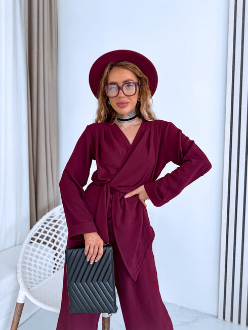 "BRUNETTE 10312" set - burgundy